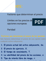 Opciones Factores de Los Precios y Límites