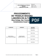 Procedimiento de Trabajo Seguro Labores en Altura