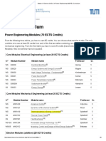 Master of Science (M.SC.) in Power Engineering (MSPE) - Curriculum