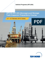 API102-API 653 Aboveground Storage Tank Inspector Preparatory Course