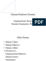 Human Relations Domain: Organizational Theory Suzanne Beaumaster, PH.D