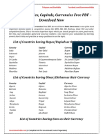 List of Countries Capitals Currencies