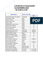 Entrega de Notas 1 Evaluacion