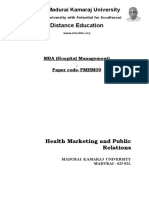 Health Marketing and Public Relations Front