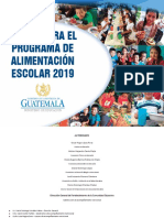 Menús para El Programa de Alimentacion Escolar 2019