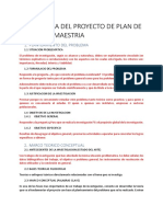 Estructura Del Proyecto de Plan de Tesis para Maestria