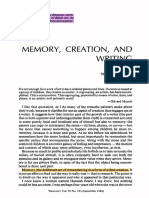 Memory, Creration, and Writing