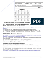 Avaliação de Geografia IV Unidade - 9º Ano