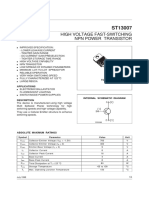 High Voltage Fast-Switching NPN Power Transistor: Symbol Parameter Val Ue Uni T