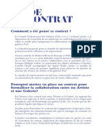 Guide Du Contrat D'artiste ///// en Galerie