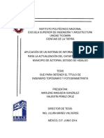 Aplicación de Un Sistema de Información Geográfica para La Actualización Del Catastro Urbano Del Municipio de Actopan Estado de Hidalgo.