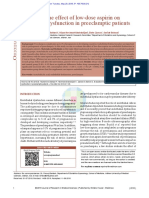 Evaluation The Effect of Low Dose Aspirin On Endothelial Dysfunction in Preeclamptic Patients