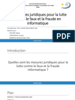 Les Mesures Juridiques Pour La Lutte Contre Le Faux Et La Fraude en Informatique