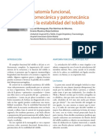 Anatomía Funcional, Biomecánica y Patomecánica de La Estabilidad Del Tobillo