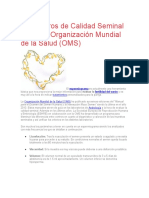 Parámetros de Calidad Seminal Según La Organización Mundial de La Salud