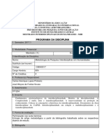 Metodologia Da Pesquisa Interdisciplinar em Humanidades 2017.1 PDF