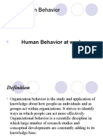 Organization Behavior: Human Behavior at Work