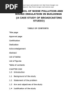 Control of Noise Pollution and Sound Insulation in Buildings