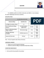 Resume: Qualification A Q School/college Qualification Percentage Year of Passing