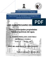 Tarea 1. Principales Propiedades Físicas y Químicas Del Agua.