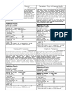 Sandwich Nutritional Info