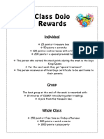 Class Dojo Rewards