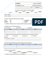 Ficha de Trabalho - Formação de Palavras