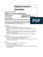 A Level Mathematics Practice Paper A - Pure Mathematics