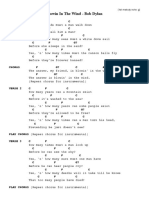 Blowin in The Wind - Bob Dylan: Verse 1 C F C