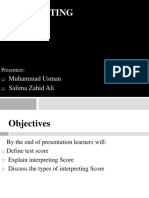 Interpreting Score: Muhammad Usman Salima Zahid Ali