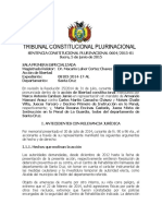 SCP 0604-2015-s1 Marco Antonio Cardozo Jemio - Derecho Presuncion de Veracidad de Hechos y Actos Denunciados Por El Accionante y Dilacion Indebida Procesal