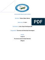 Tarea 5 y 6 Tecnicas de Entrevistas Psicologicas