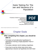 9.hypothesis Testing For The Mean and Variance of A Population