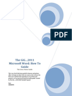 The Gig 2011 Microsoft Word: How To Guide