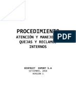 BESA-PR-IC-42. Quejas y Reclamos Internos SMETA