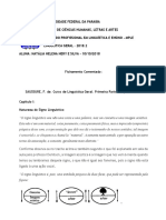 Fichamento Comentado Curso de Linguística Geral - Saussure