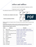 Prefixes and Suffixes