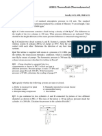 Tutorial Sheet No. 1: UES011 Thermofluids (Thermodynamics)