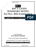 Direct Tax Summary Notes For IPCC JKQK1AK0