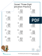 Let It Snow 3 Digit Multiplication