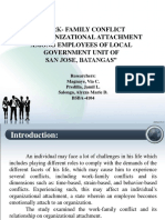 Work-Family Conflict and Organizational Attachment Among Employees of Local Government Unit of San Jose, Batangas