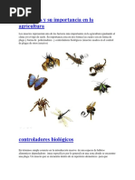 Insectos y Su Importancia en La Agricultura