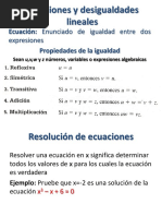 Ecuaciones y Desigualdades Lineales