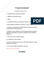 "Common Documents": Document No 7,8 and 11 Are Optional