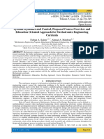 Systems Dynamics and Control, Proposed Course Overview and Education Oriented Approach For Mechatronics Engineering Curricula