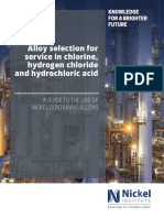 Alloy Selection For Service in Chlorine, Hydrogen Chloride and Hydrochloric Acid