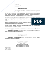 Affidavit of Loss I, CHARLIE C. GAWAT, 35 Years Old, Filipino, Single and A Resident of P-4 Mendis