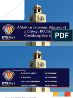 A Study On The Seismic Behaviour of A 15 Storey RCC Building Considering Base Isolator