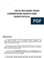 Extraction of Bio Diesel From Commiphora Wightii and Cassia Fistula