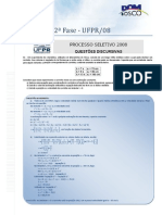 Física - UFPR 2008 2F Comentada